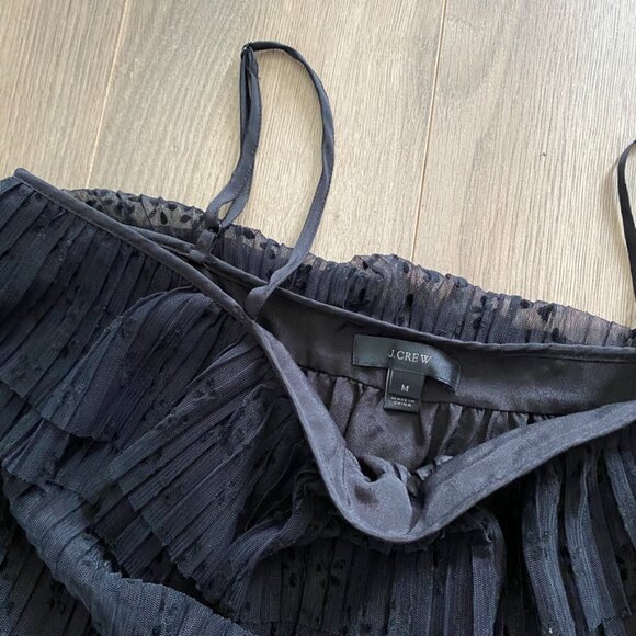 J. CREW Black Patterned Ruffle Layered Camisole - Picture 3 of 11